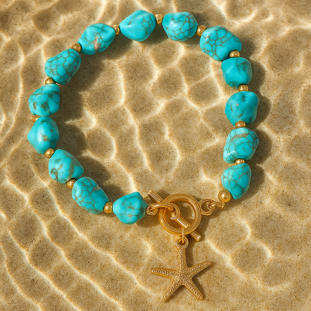 Bracelet Siris en splendides tons bleus inspiré des fonds marins