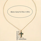 Collier Pendentif Croix Émeraude Solène | Or