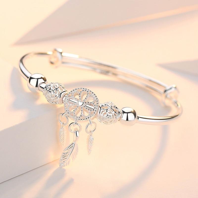 Bracelet attrape-rêves en argent ajustable pour un style unique